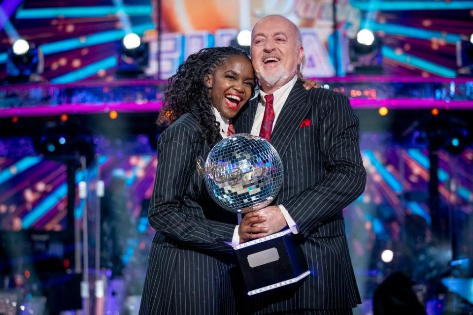 Mr Bailey, pictured winning Strictly Come Dancing with his partner Oti, said the comedian had been diagnosed with “quite advanced” lung cancer behind the scenes (PA)