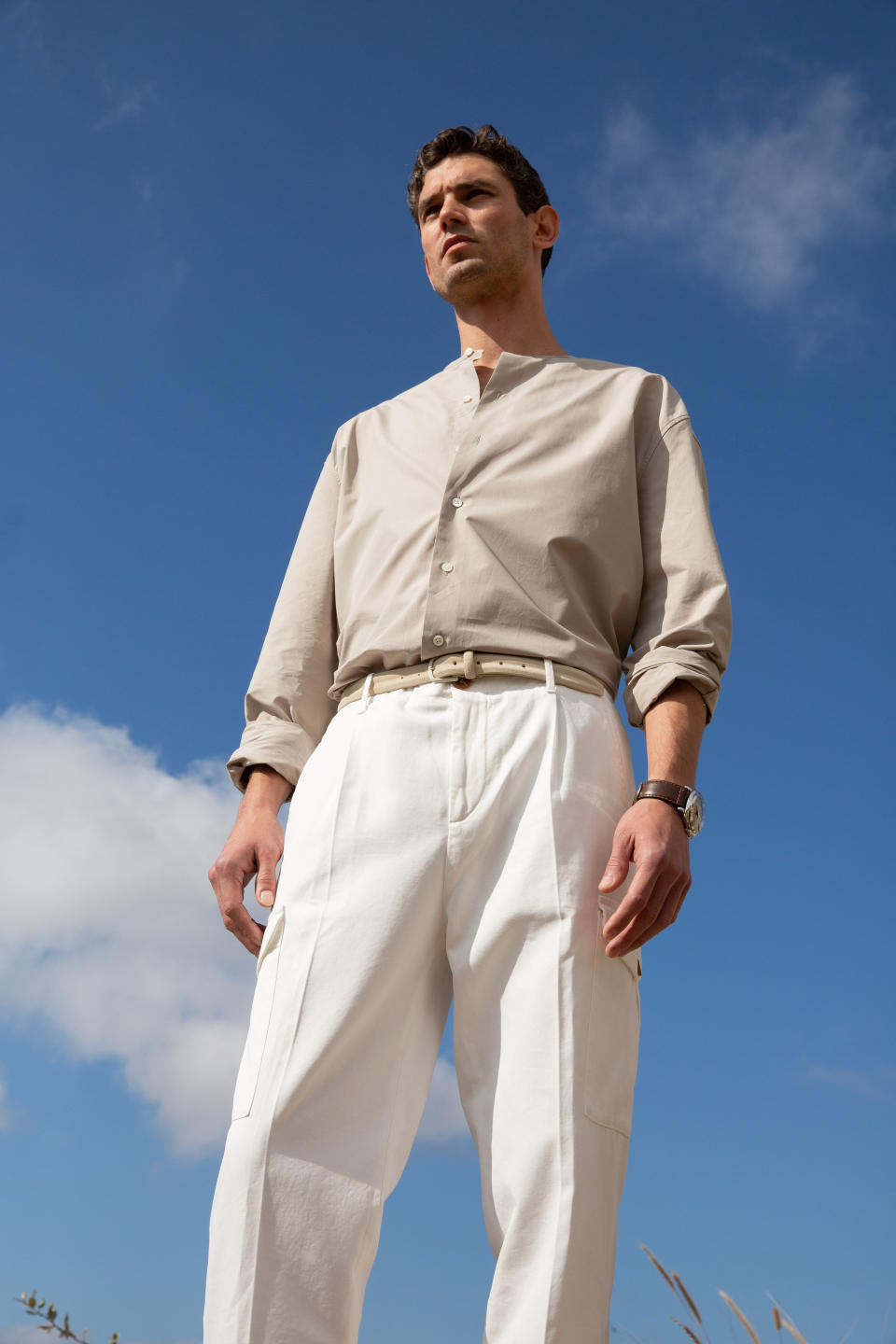 Robb Report March 2023 Photo Story in shirt and trouser