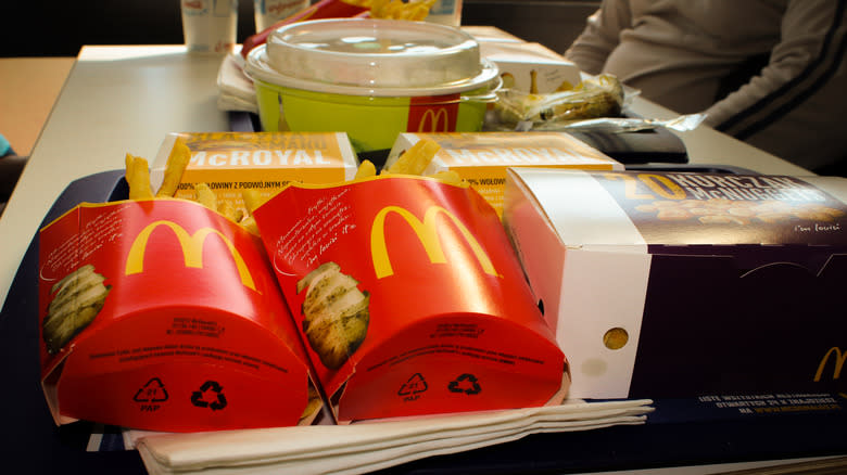 mcdonald's fries on tray