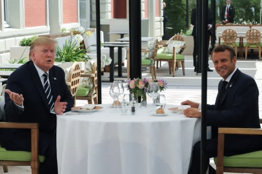 French President Emmanuel Macron surprised Donald Trump with an unscheduled lunch after the US leader's arrival