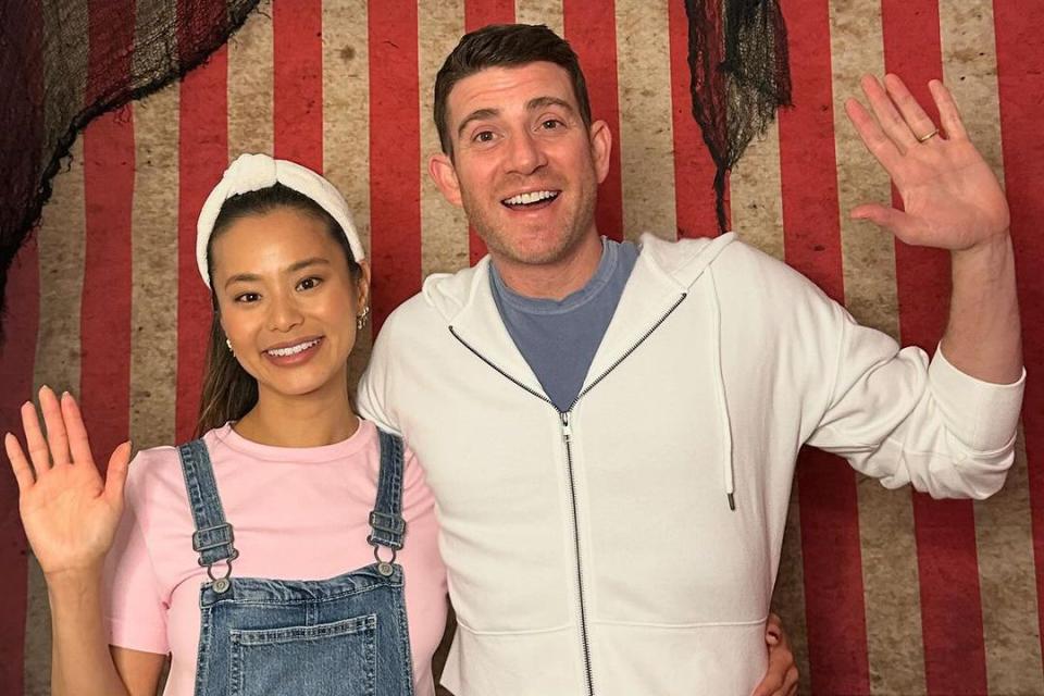 <p>Jamie Chung/Instagram</p> Jamie Chung and Bryan Greenberg as Ms. Rachel and Mr. Aaron