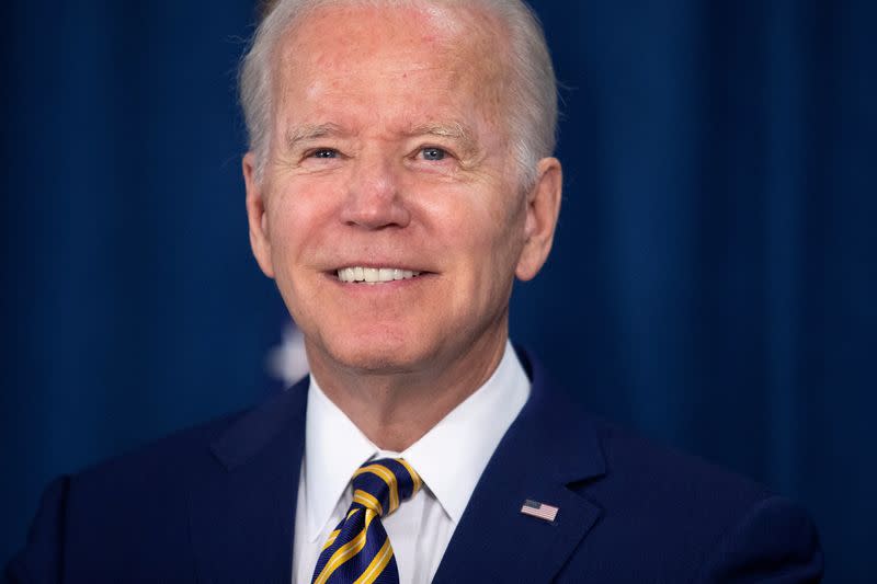 FILE PHOTO: President Biden delivers remarks on domestic jobs report in Rehoboth Beach, Delaware