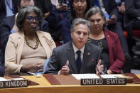 United States' Secretary of State Antony Blinken speaks during high level Security Council meeting on the situation in Ukraine, Thursday, Sept. 22, 2022 at United Nations headquarters. (AP Photo/Mary Altaffer)