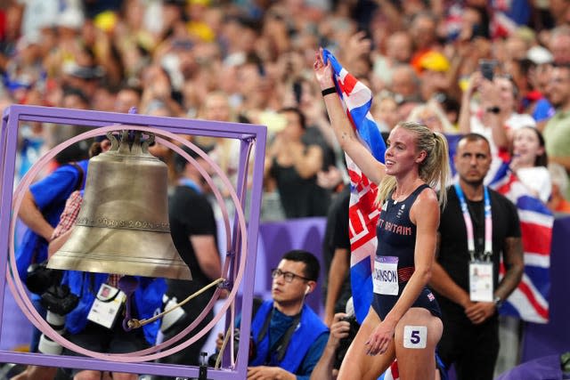 Keely Hodgkinson ringing bell