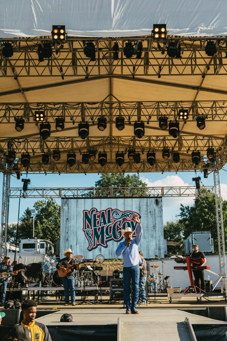 Neal McCoy performs during the 2022 Neon Nights country music festival at Clay's Resort Jellystone Park in Stark County.