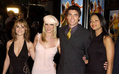 Taryn Manning , Britney Spears , Anson Mount and Zoe Saldana at the Hollywood premiere for Paramount's Crossroads