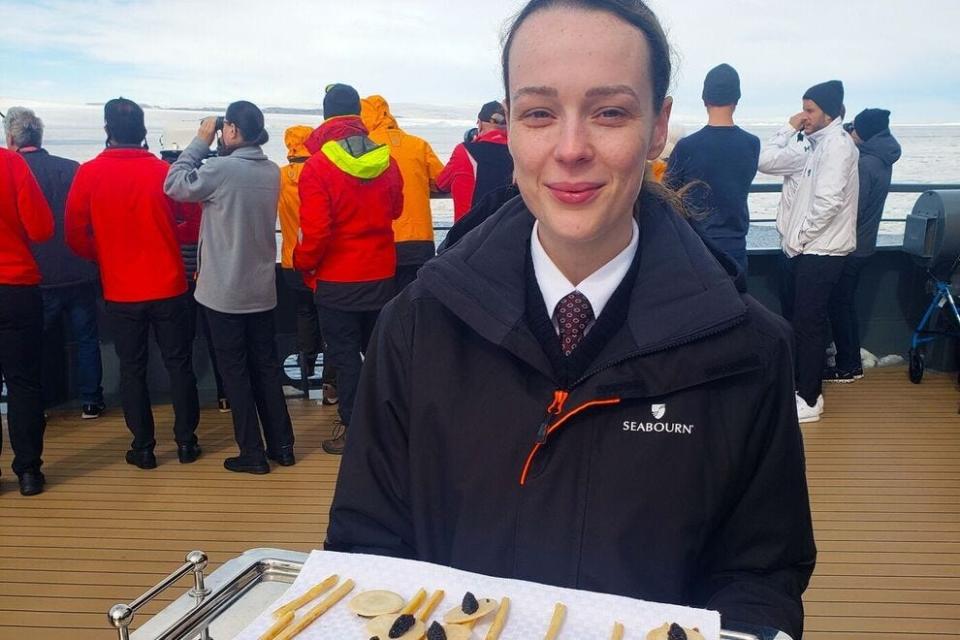 The Seabourn Venture served caviar during the naming celebration