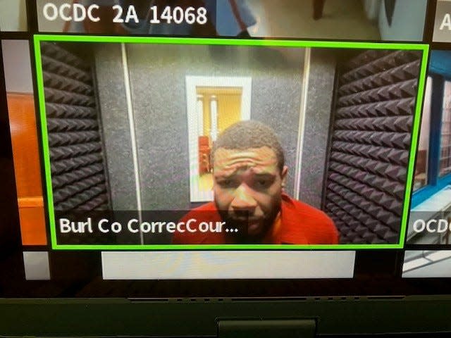 Quamel Benton, 35, of Farmingdale appears virtually from the Burlington County Jail before Ocean County Superior Court Judge Wendel E. Daniels on March 28, 2024 on charges including attempted kidnapping, child endangerment, luring and criminal sexual contact.