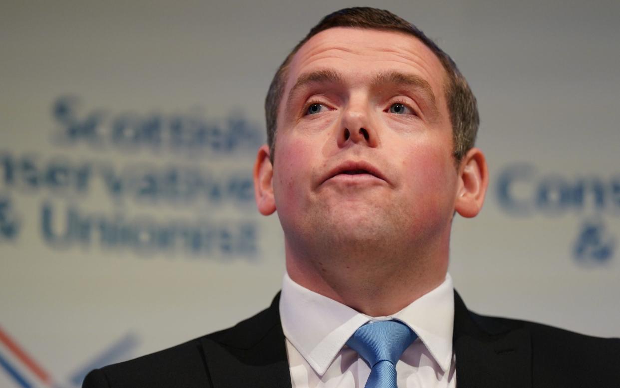 In a speech at a fringe event at the Conservative conference on Monday, Douglas Ross addressed criticism of his leadership - Jacob King/PA