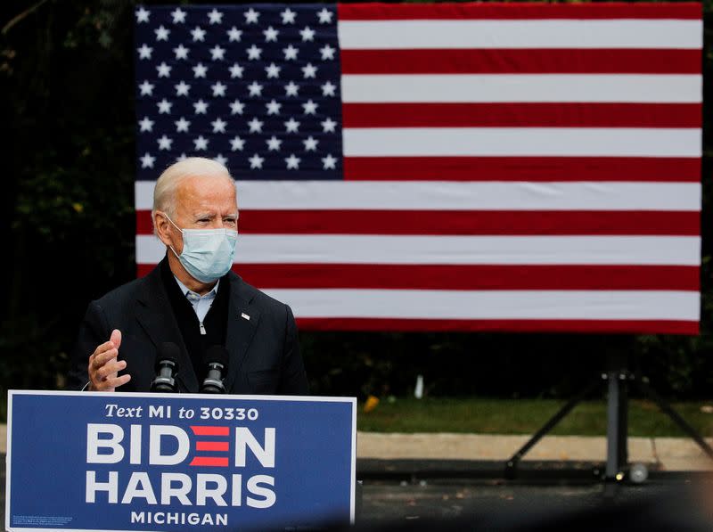 Democratic U.S. presidential nominee Joe Biden campaigns in Grand Rapids, Michigan