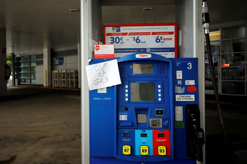 FILE PHOTO: A gas station is seen out of gas in Washington