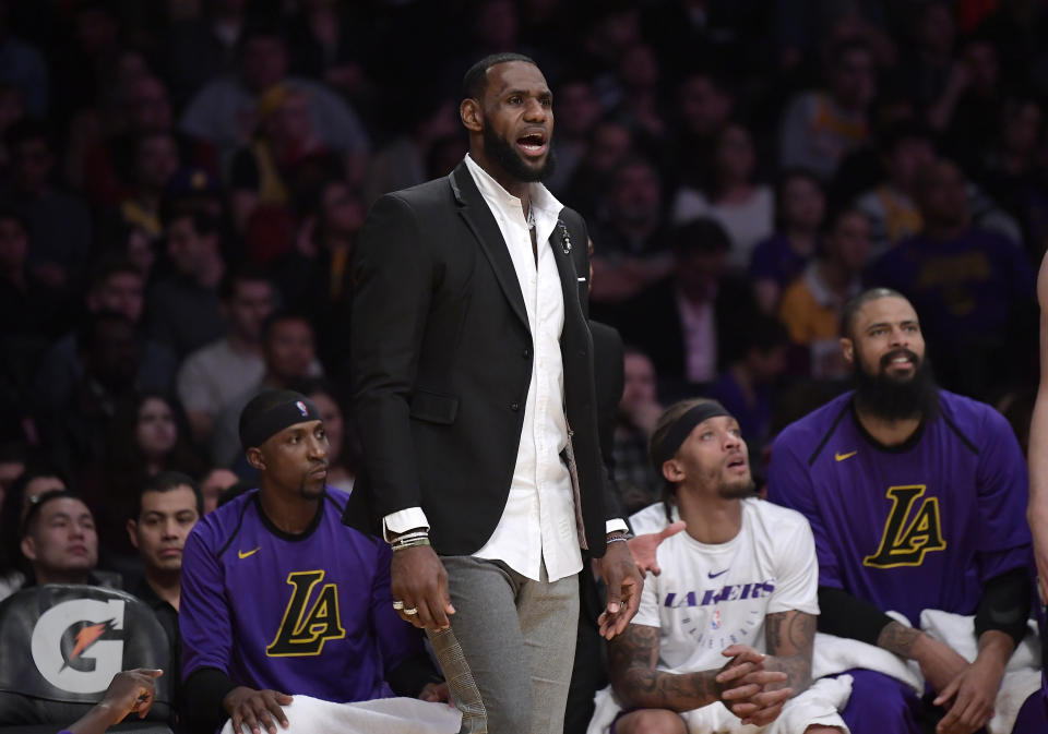 Los Angeles Lakers forward LeBron James is making moves to one day own an NBA team. (AP Photo/Mark J. Terrill)