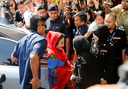 Rosmah Mansor, the wife of former Malaysian prime minister Najib Razak, arrives to give a statement to the Malaysian Anti-Corruption Commission (MACC) in Putrajaya, Malaysia June 5, 2018. REUTERS/Lai Seng Sin