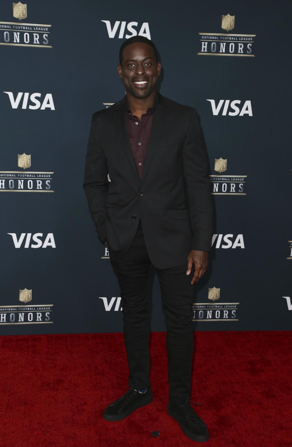 Sterling K. Brown arrives at the 6th annual NFL Honors at the Wortham Center on Saturday, Feb. 4, 2017, in Houston. (Photo by John Salangsang/Invision for NFL via AP)