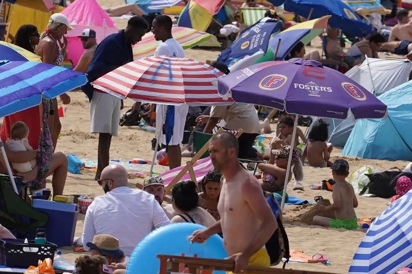 Brits flock to the beach