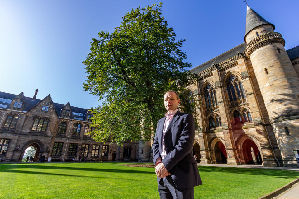 Consultant neuropathologist Prof Willie Stewart outside the University of Glasgow