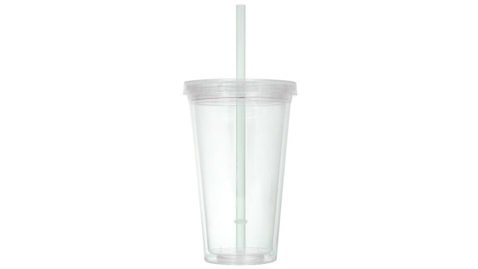 Double-Wall Clear Case Plastic Tumblers, 16 ounce