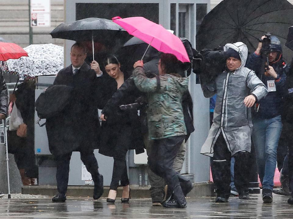 Emma Coronel Aispuro, the wife of Joaquin Guzman, the Mexican drug lord known as "El Chapo", arrives at the Brooklyn Federal Courthouse in New York. REUTERS:Mike Segar.JPG