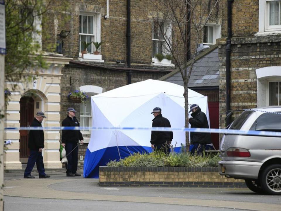 The crime scene near the Tate Modern on London's Southbank (PA)