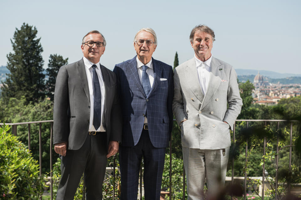 Bruno Pavlovsky, Piergiorgio Cariaggi and Brunello Cucinelli.