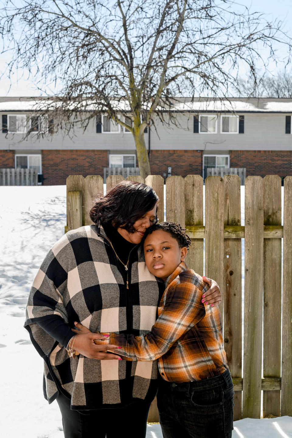 Tamara Brown and her son near their home in Southfield, Mich.<span class="copyright">Brittany Greeson for TIME</span>