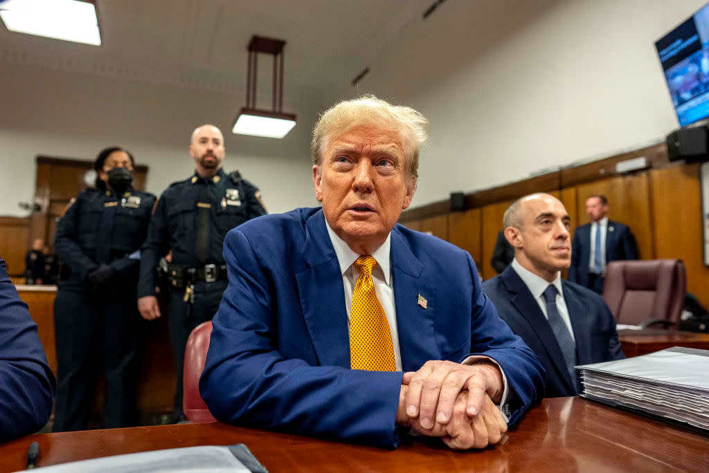  Donald Trump at Manhattan criminal court in New York, US, on Thursday, May 2, 2024. 