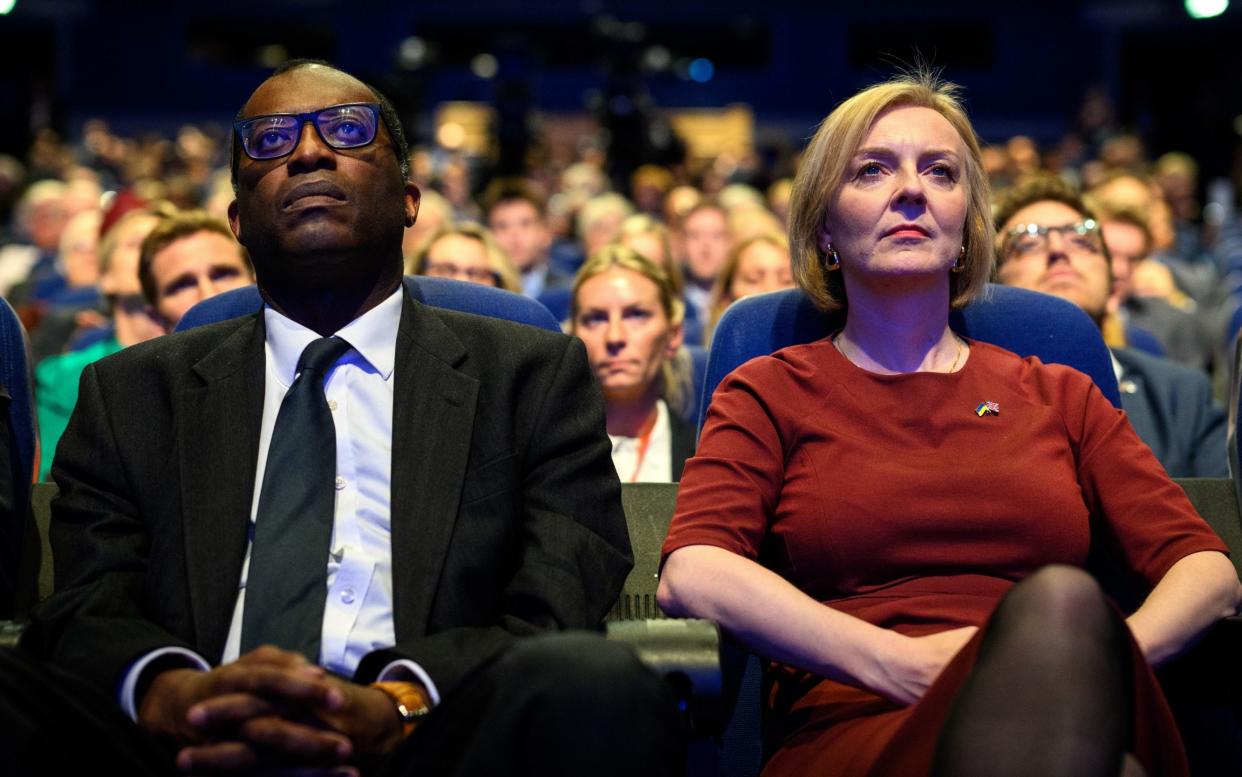 Chancellor of the Exchequer Kwasi Kwarteng and Prime Minister Liz Truss at the opening day of the Conservative Party conferenc - Leon Neal /Getty Images Europe