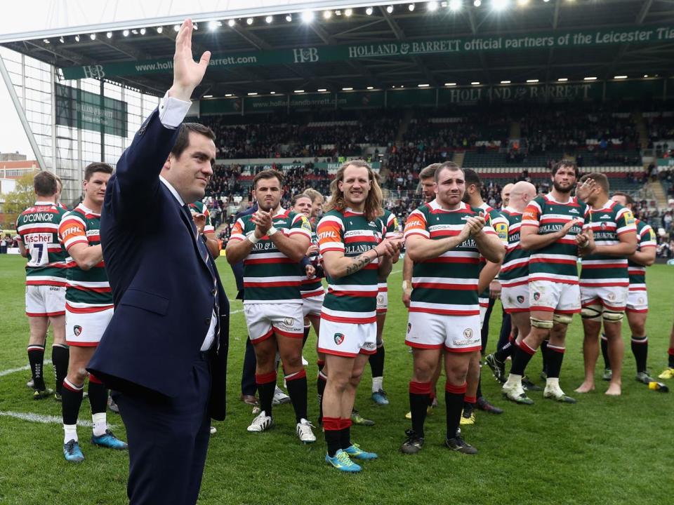 Marcos Ayerza says his farewell to the Leicester crowd (Getty)