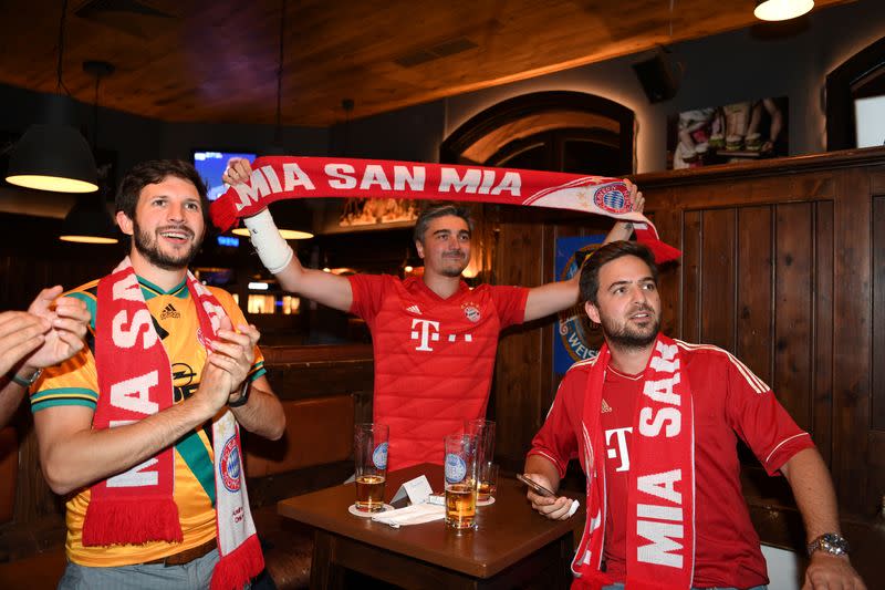 Fans watch the Champions League Final - Bayern Munich v Paris St Germain