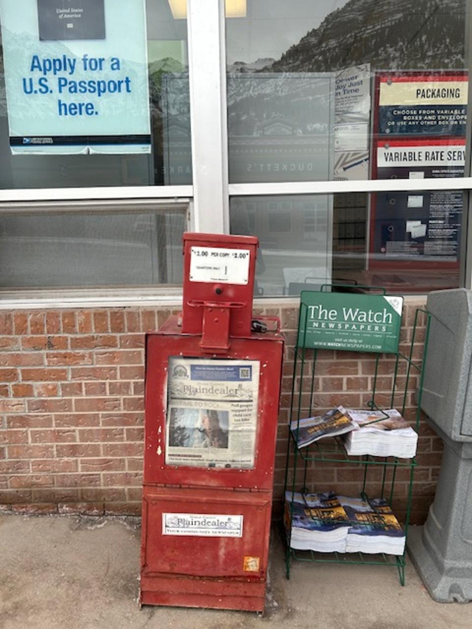 The newspaper kiosks holding the 25-31 January edition of the Plaindealer were left untouched this week (Sheila Flynn)