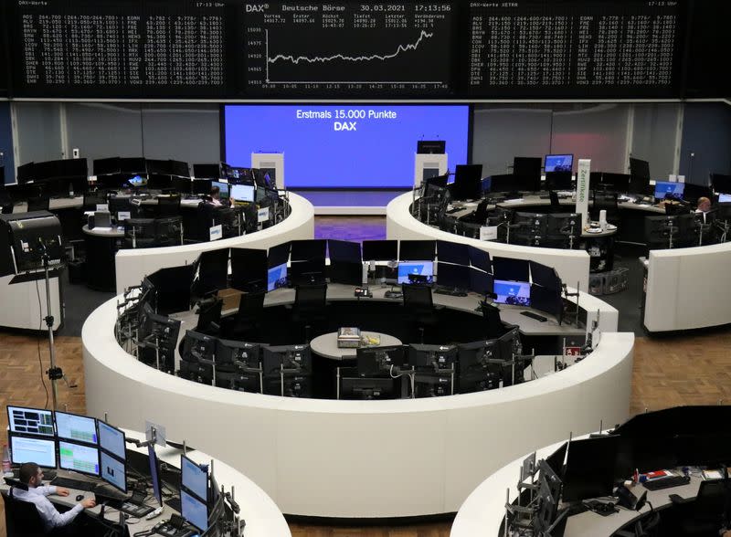 The German share price index DAX graph is pictured at the stock exchange in Frankfurt