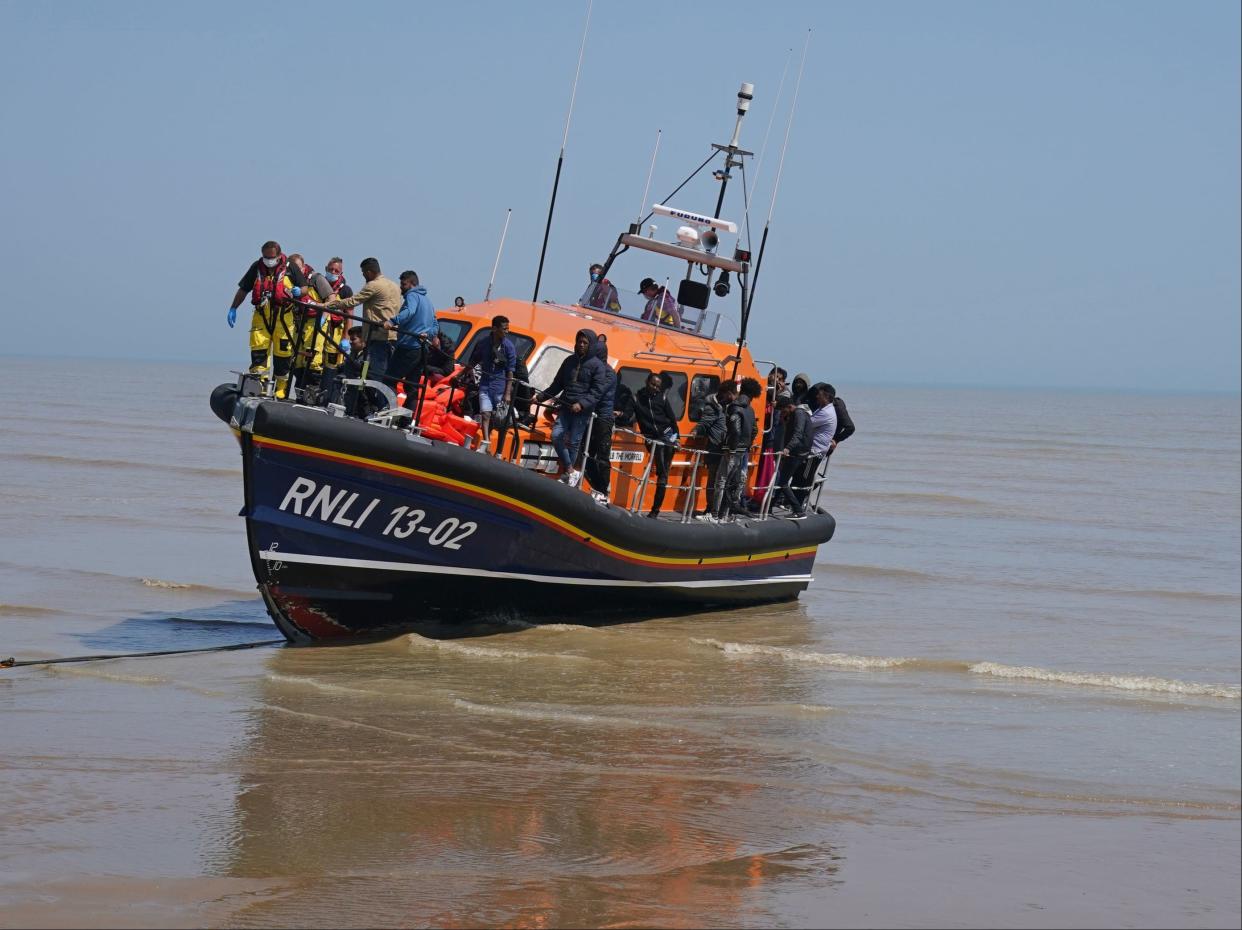 The government’s bill risks criminalising even RNLI lifeboats saving people from drowning in the Channel (PA)