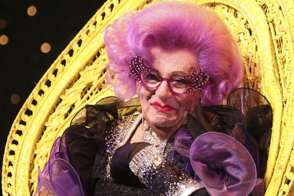 The comedian is best known for his character Dame Edna (AP)