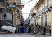 A view of a blocked street in Cochabamba