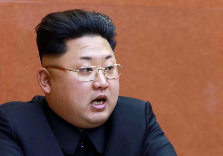 North Korean leader Kim Jong-Un, pictured during a meeting at an undisclosed location, on February 23, 2015
