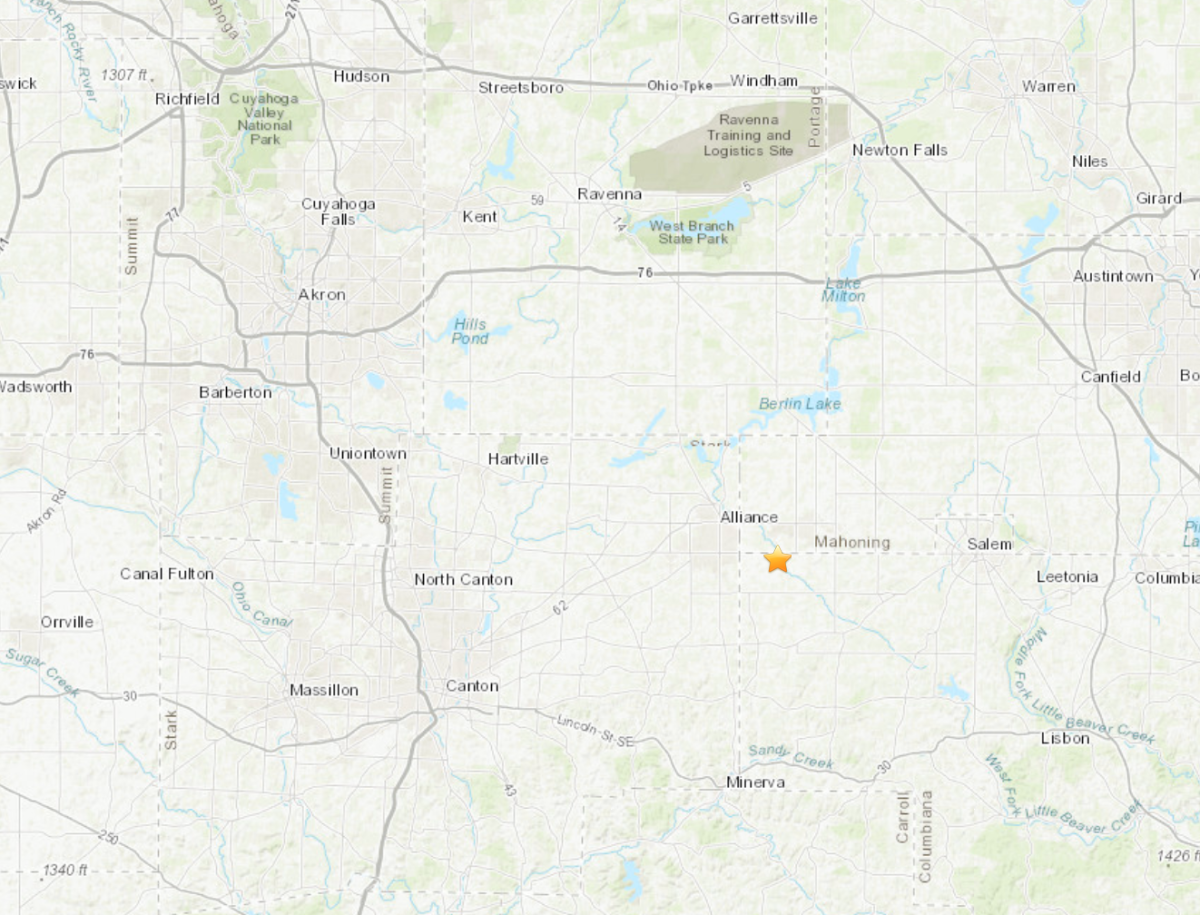 A small earthquake shakes northeast Ohio on Saturday