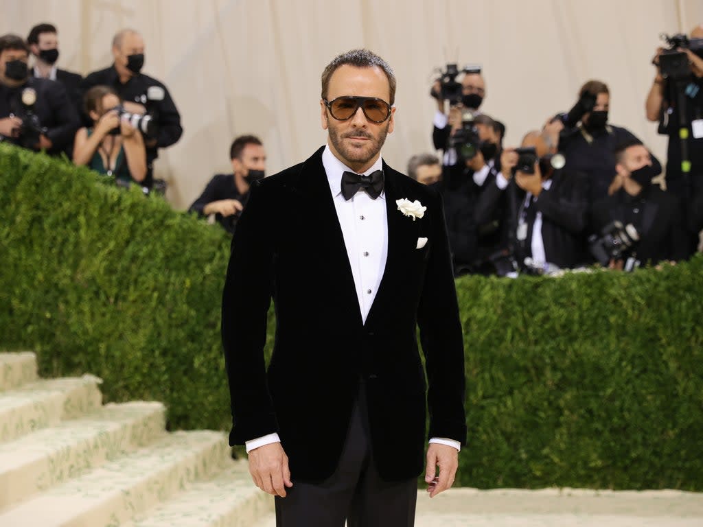 Honorary chair Tom Ford attends The 2021 Met Gala Celebrating In America: A Lexicon Of Fashion at Metropolitan Museum of Art on September 13, 2021 (Getty Images)