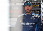 May 10, 2019; Kansas City, KS, USA; NASCAR Cup Series driver Martin Truex Jr. (19) during practice for the Digital Ally 400 at Kansas Speedway. Mandatory Credit: Jasen Vinlove-USA TODAY Sports