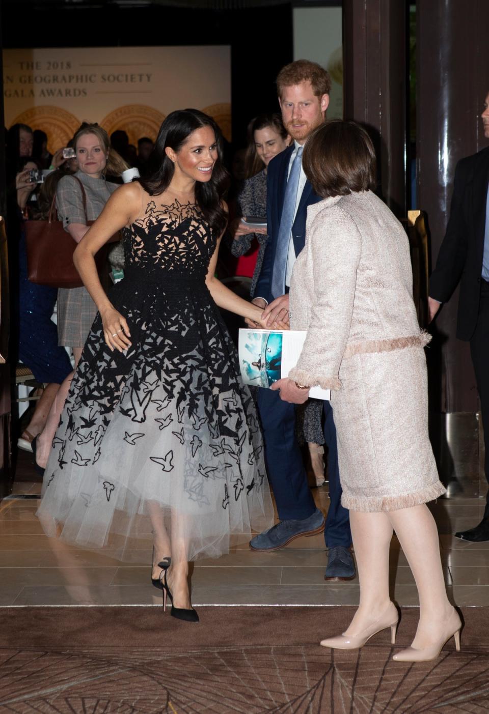 Meghan wore a tulle gown. (Getty Images)