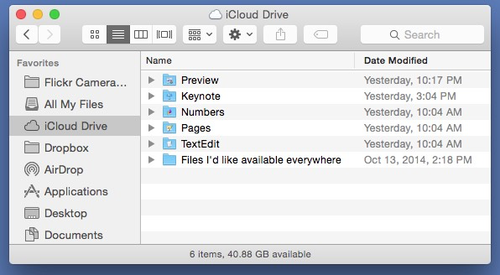 iCloud Drive feature in in OS X Yosemite