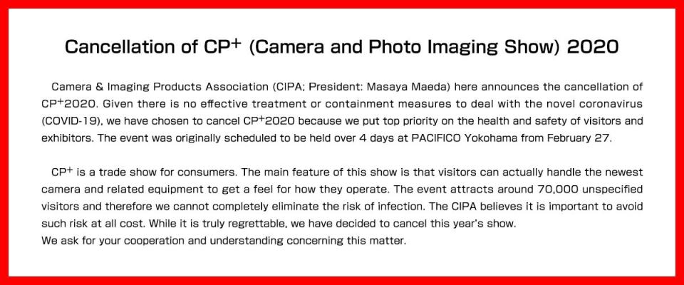 cp+ 2020 cancellation