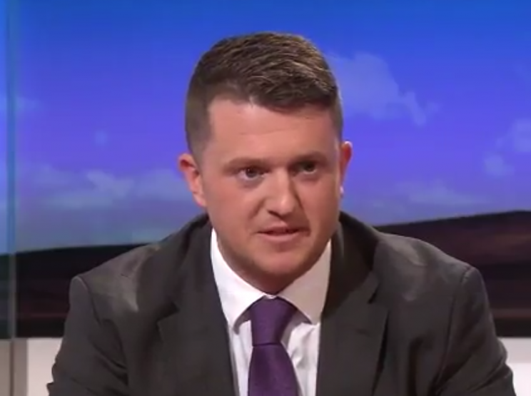 Tommy Robinson defended his actions in an interview with the BBC (Picture: BBC)