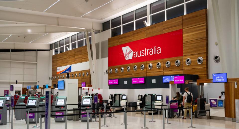 Virgin's check-in kiosk at airport