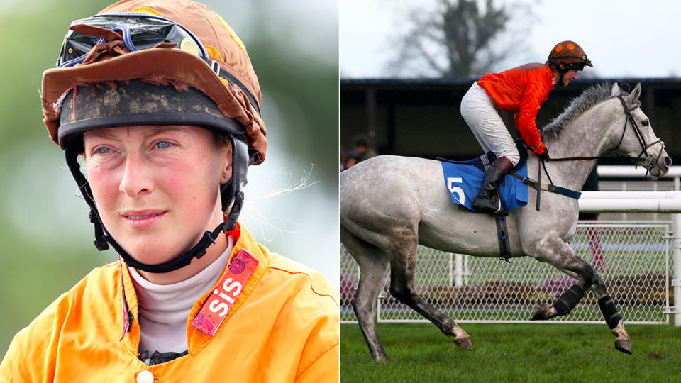 Pictured here, amateur Jockey Lorna Brooke who died as a result of a shocking race fall.