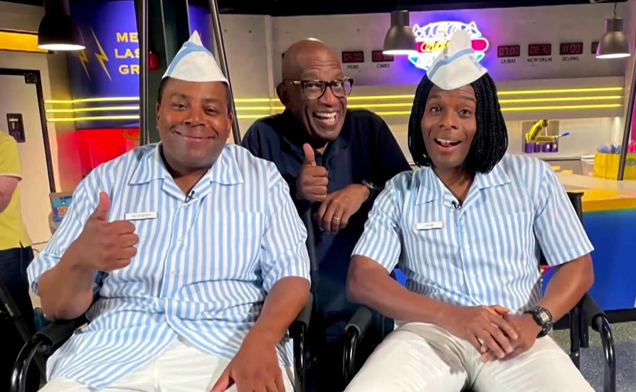 Al Roker with Kenan Thompson and Kel Mitchell on the 
