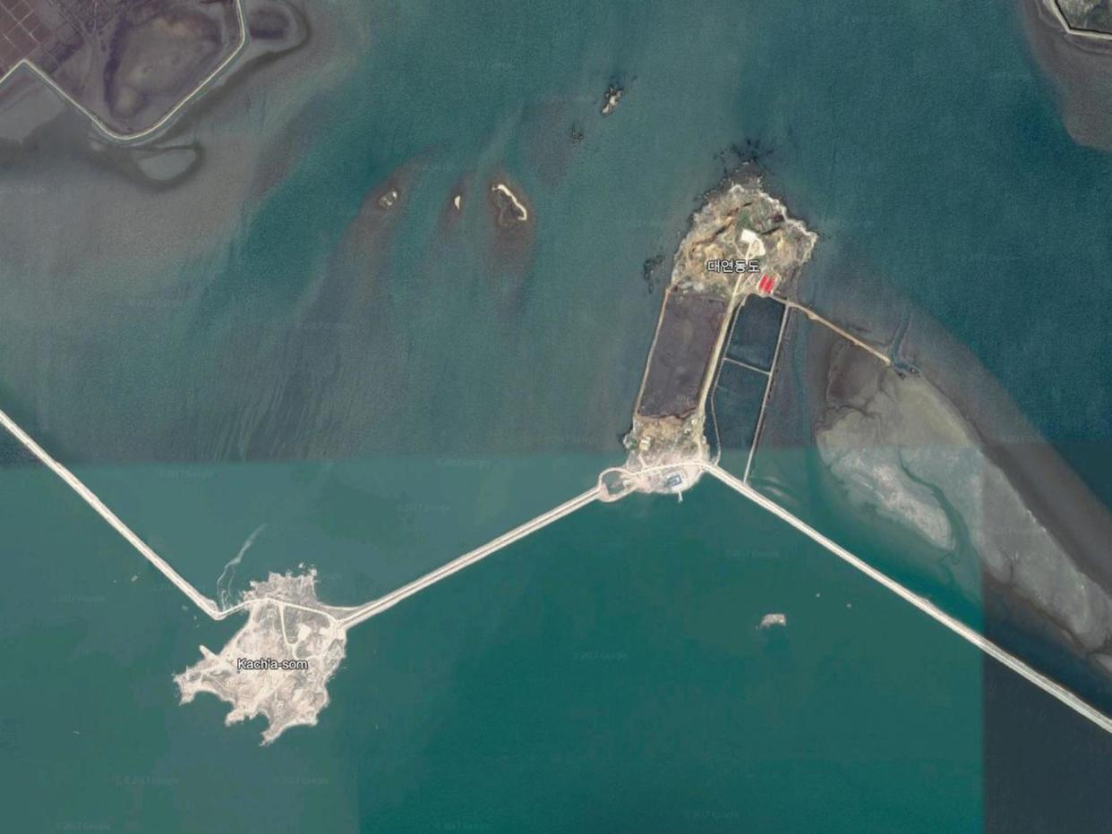 Two of the islands near the Sohae satellite launch station: Google Maps