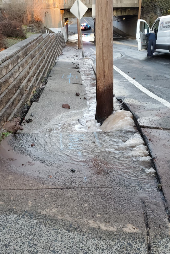On Sunday, by 5 p.m. Passaic Valley Water Commission crews had completed repairs on a 12-inch main near Delawanna Avenue and Oak Street.