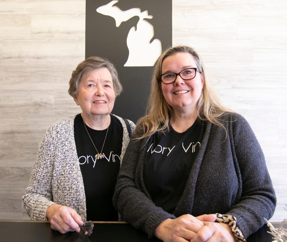 Michelle Kozyra Letendre, with her mom Betty Kozyra, shown Wednesday, Nov. 3, 2021, runs Ivory Vines in downtown Brighton.