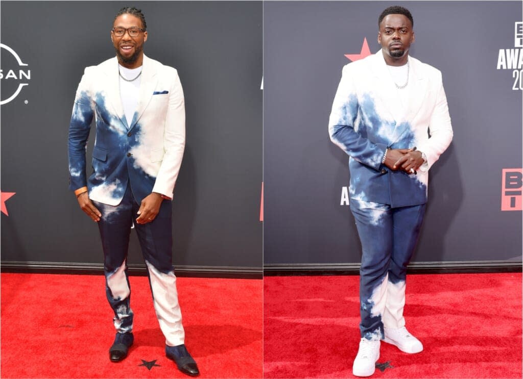 Acclaimed director-producer Matthew A. Cherry (left) and Academy Award-winner Daniel Kaluuya (right), both sporting Alexander McQueen.<br>(Photos: Getty Images)