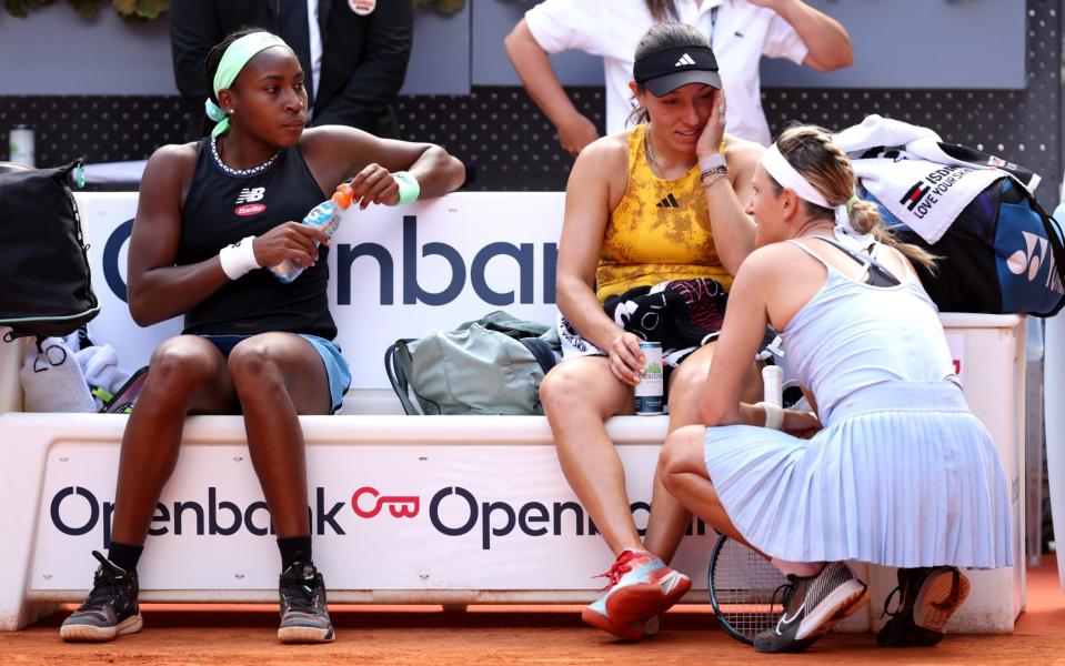 Jessica Pegula (C) Coco Gauff (R) - WTA originate investigation into Madrid Originate over sexism row - Getty Photos/Clive Brunskill